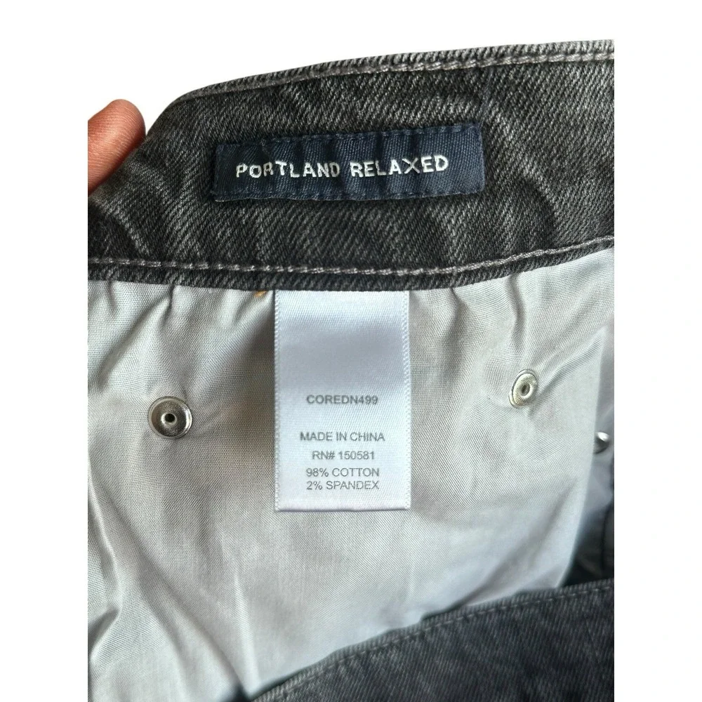 Flag & Anthem Men's 5-Pocket Denim BLACK Beckett Wash‎  42/32 Portland Relaxed